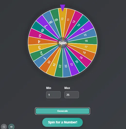 Adjusting minimum and maximum numbers for the random number generator wheel