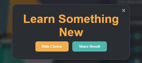 Final result display modal