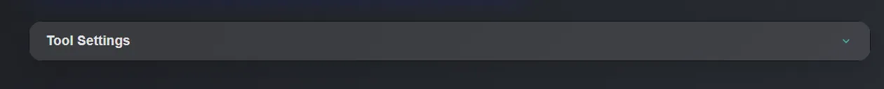 Tool settings section overview